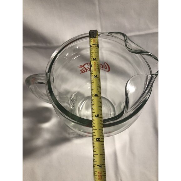 Vintage Coca Cola Clear Glass Bar Pitcher Red Lettering Soda Advertising - Picture 4 of 9